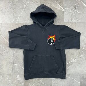 The Hundreds Adam Bomb Hoodie Mens Small Embroidered Pullover Sweatshirt Black